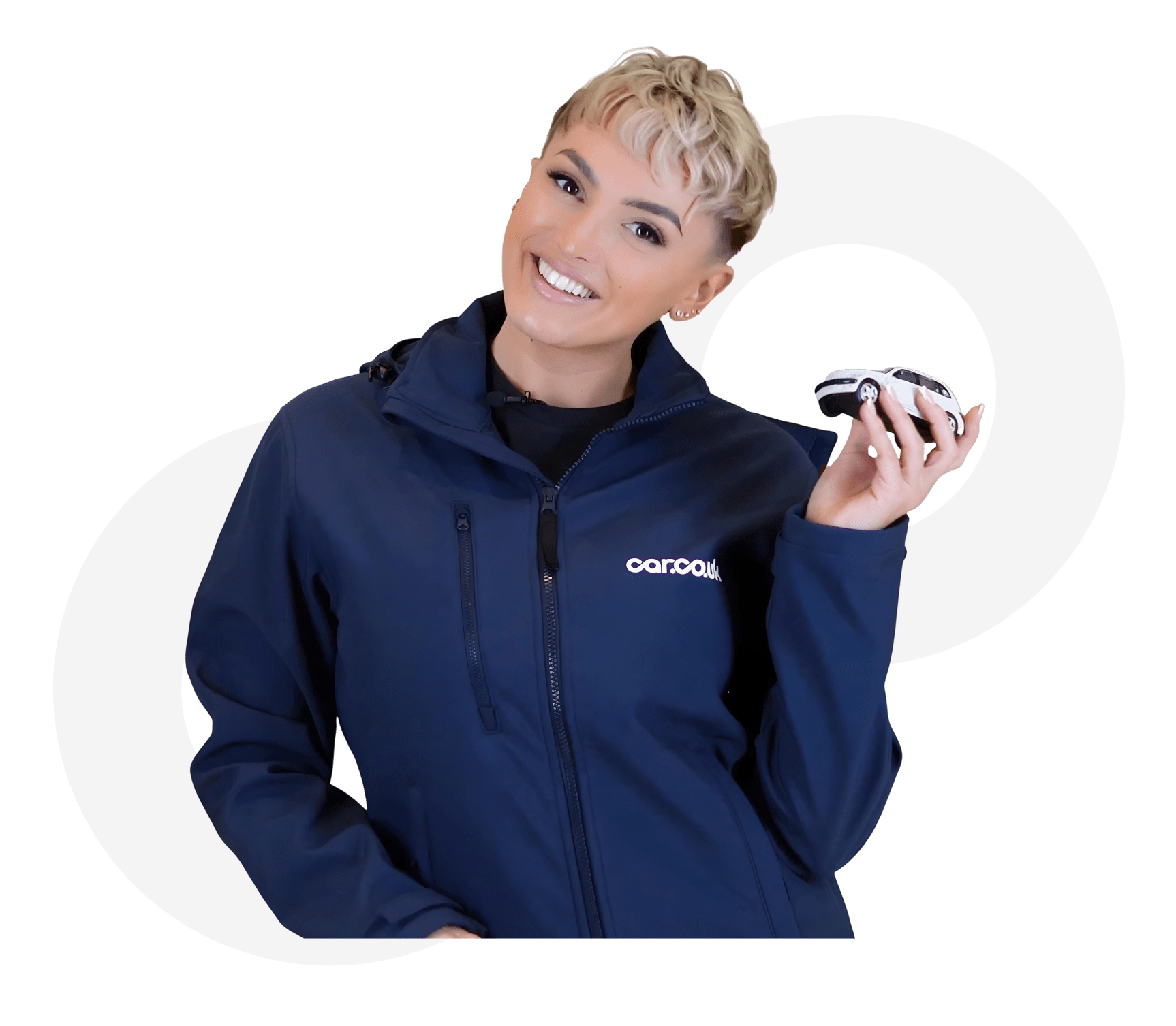 Woman holding toy car